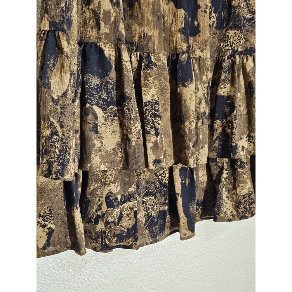 Linea‎ By Louis Dell'olio Sm Earthtone Teired Midi Skirt Flowy Boho Fairy Grunge - Picture 3 of 11